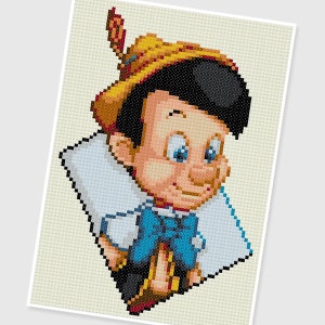 PDF Cross Stitch pattern - 0252.Pinocchio - INSTANT DOWNLOAD