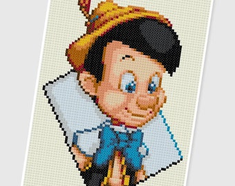 PDF Cross Stitch pattern - 0252.Pinocchio - INSTANT DOWNLOAD