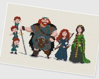 PDF Cross Stitch pattern - Brave - INSTANT DOWNLOAD