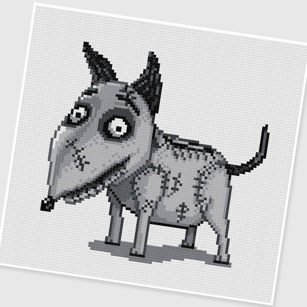 PDF Cross Stitch pattern - 0294.Sparky ( Frankenweenie ) - INSTANT DOWNLOAD