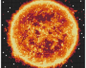 PDF Cross Stitch pattern - 0065.Sun - INSTANT DOWNLOAD