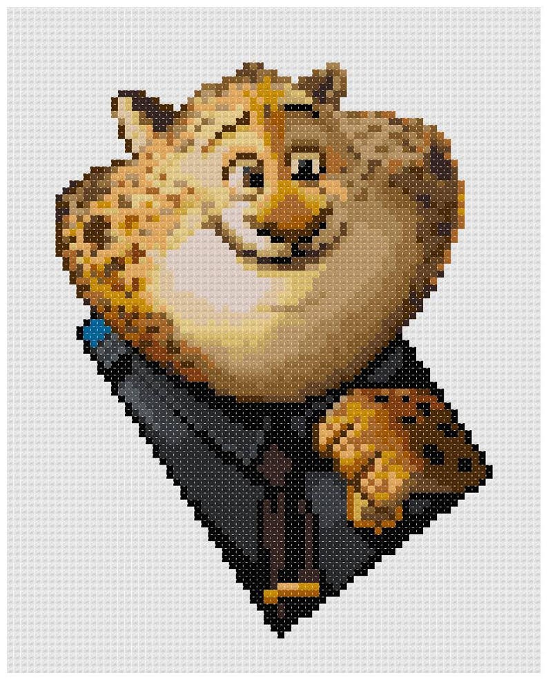 PDF Cross Stitch pattern 0061.Clawhauser Zootopia INSTANT DOWNLOAD image 3