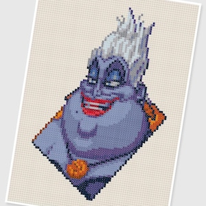 PDF Cross Stitch pattern - 0212.Ursula ( The Little Mermaid ) - INSTANT DOWNLOAD
