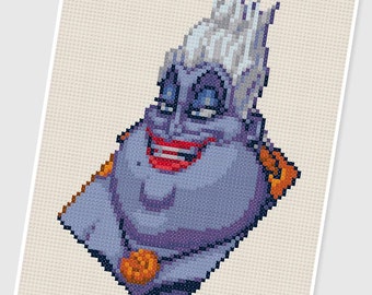 PDF Cross Stitch pattern - 0212.Ursula ( The Little Mermaid ) - INSTANT DOWNLOAD