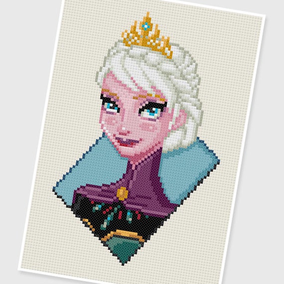 elsa様オーダー PDF Cross Stitch Pattern - 0084.queen Elsa ( Frozen ) - INSTANT