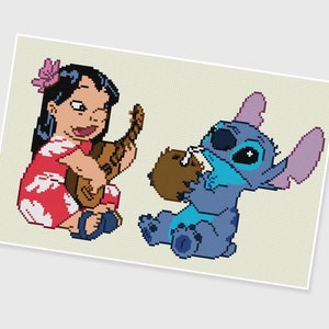 PDF Cross Stitch pattern - 0015.Lilo & Stitch - INSTANT DOWNLOAD