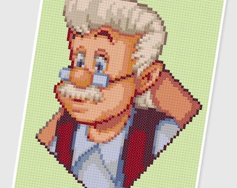 PDF Cross Stitch pattern - 0240.Geppetto ( Pinocchio ) - INSTANT DOWNLOAD