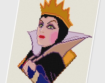 PDF Cross Stitch pattern - 0004.The Evil Queen ( Snow White and the Seven Dwarfs ) - INSTANT DOWNLOAD