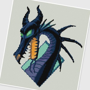 PDF Cross Stitch pattern - 0005.Dragon Maleficent - INSTANT DOWNLOAD