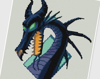 Patrón Punto de Cruz PDF - 0005.Dragon Maléfica - DESCARGA INSTANTE