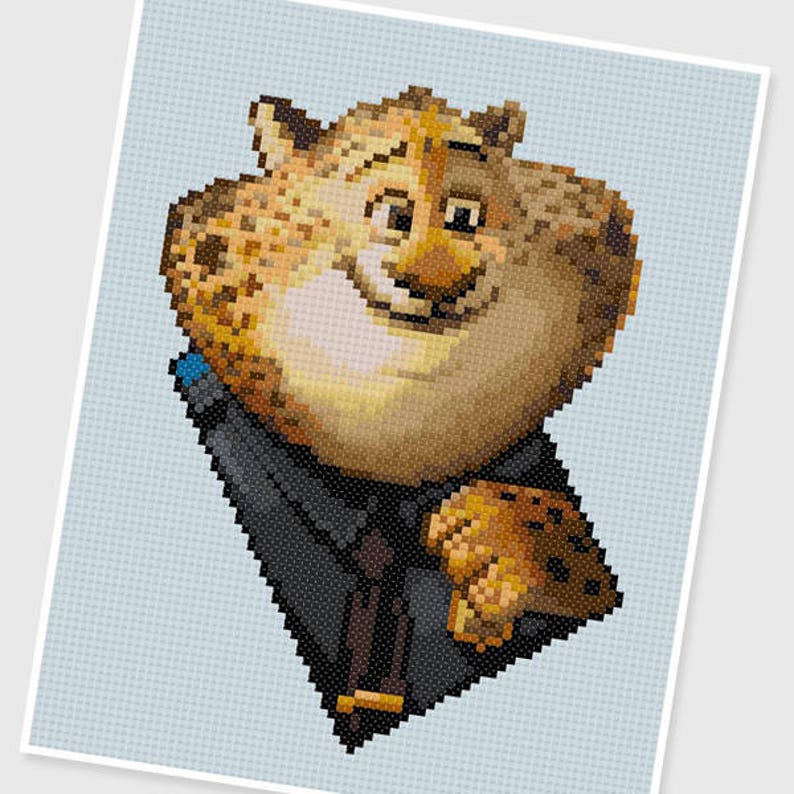 PDF Cross Stitch pattern 0061.Clawhauser Zootopia INSTANT DOWNLOAD image 1