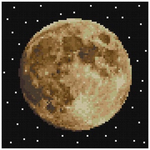 PDF Cross Stitch pattern - 0059.Moon - INSTANT DOWNLOAD