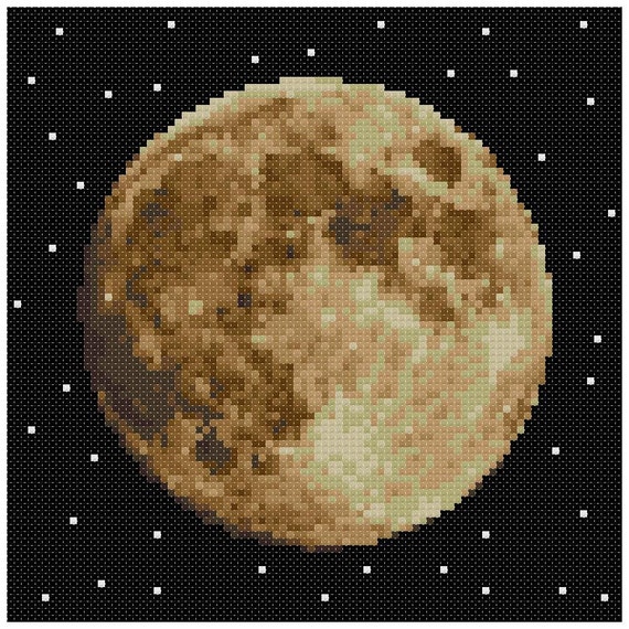 PDF Cross Stitch pattern 0059.Moon INSTANT DOWNLOAD Etsy