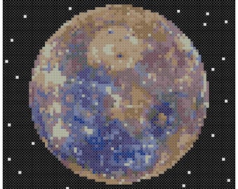 PDF Cross Stitch pattern - 0056.Mercury planet - INSTANT DOWNLOAD