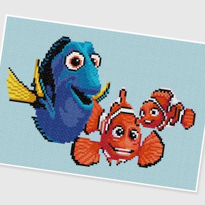PDF Cross Stitch pattern - Finding Nemo - INSTANT DOWNLOAD