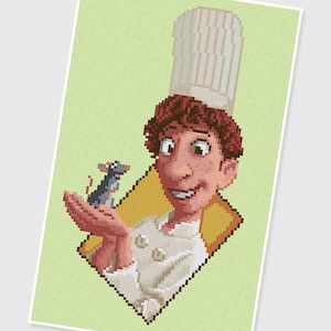 PDF Kreuzstichmuster - 0050.Linguini & Remy (Ratatouille) - SOFORT DOWNLOAD