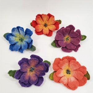 Flower Pin / Brooch - Gift for Nature Loving Mom, Friend, Daughter - OOAK Felted Wool Wearable Art - Valentine&#39;s Day
