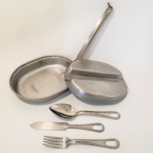 US Military Issue Mess Kit With Utensils, SMP 1982, Knife