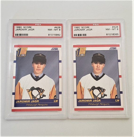 Jaromir Jagr Rookie Cards, 1990 Score #428, Graded NM-MT 8 by PSA