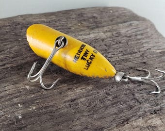 Vintage Heddon Tiny Lucky 13 Fishing Lure - Spook Model #370