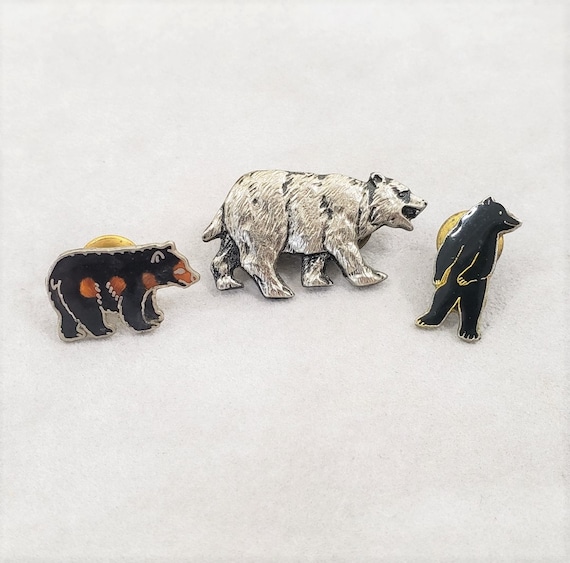Bear Pins, Mafco and MM Limited Chicago, Lot of 3 - image 1