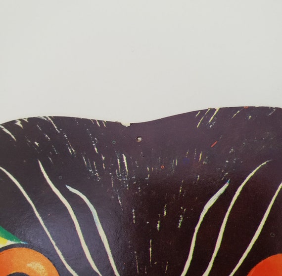 Cat & Bat Vintage Halloween Paper Masks Lot of 4 Gem