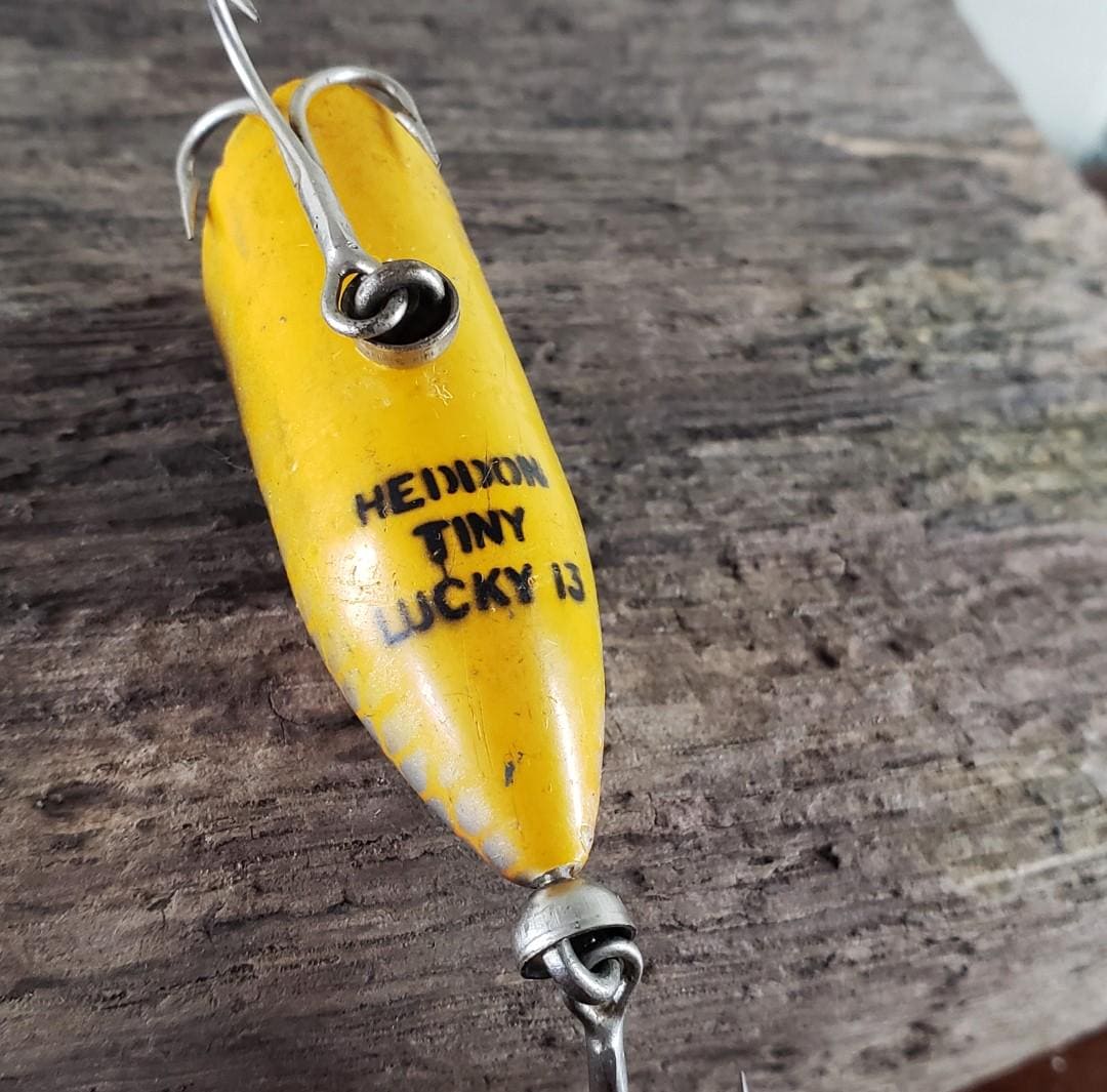 Vintage Heddon Tiny Lucky 13 Fishing Lure - Spook Model #370