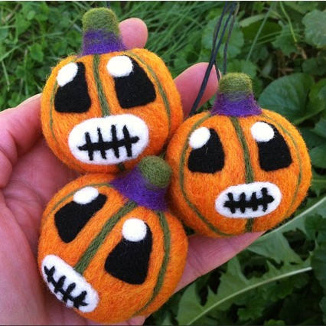 Jack O' Lantern Ornament Needle Felted Wool Halloween - Etsy New Zealand