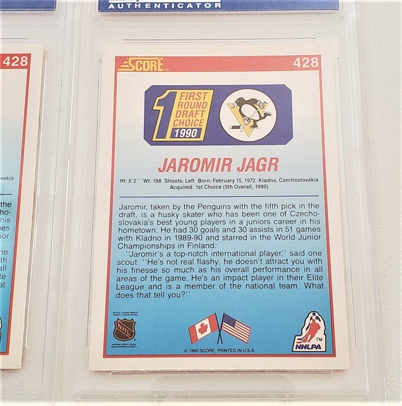 Jaromir Jagr Rookie Cards, 1990 Score #428, Graded NM-MT 8 by PSA