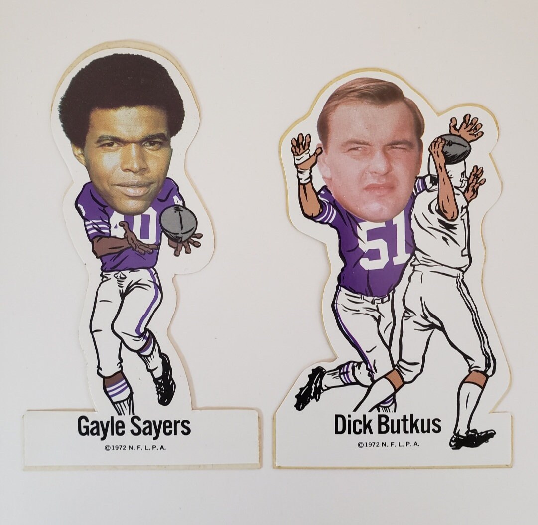Gayle Sayers & Dick Butkus Vinyl Stickers - 1972 NFLPA - Chicago Bears ...
