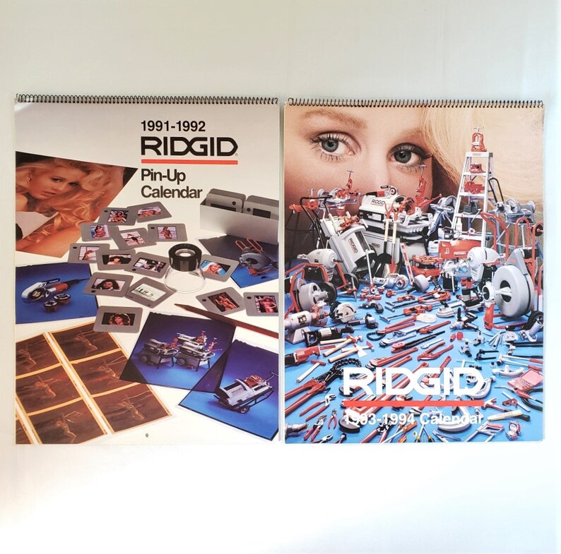 Lot of 6 Ridgid Tool Pinup Calendars, 19831984, 19851986 50th