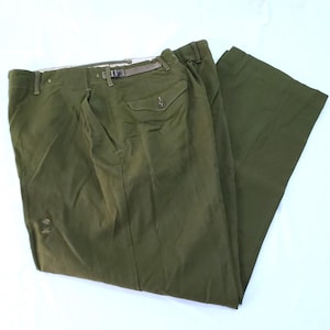 Vintage Men&#39;s US Military M-1951 Wool-Nylon Field Trousers, Serge 18oz, Cold Weather Pants, Size Large, Waist 35&quot;-39&quot;, Inseam 27.5&quot;