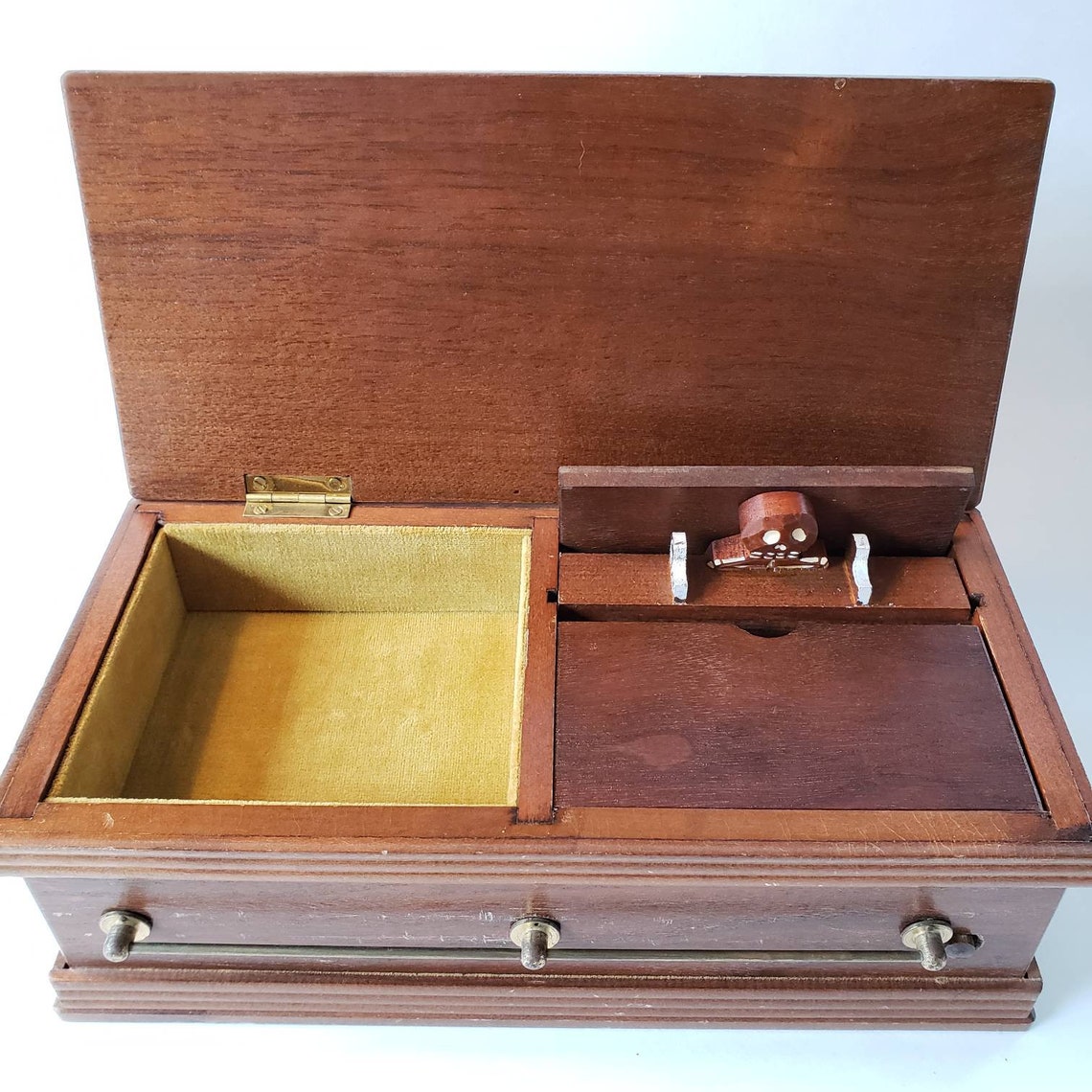 Vintage Wooden Coffin Shaped Cigarette Dispenser Music Box Etsy