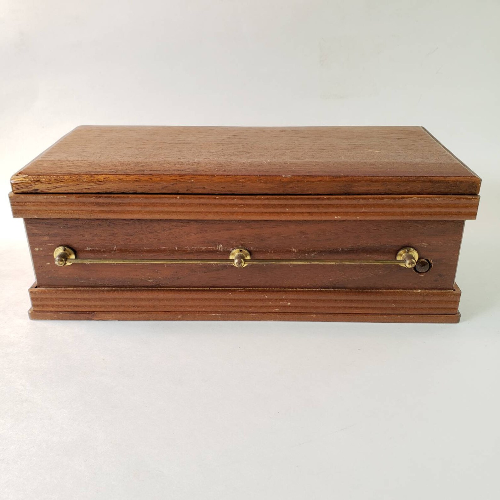 Vintage Wooden Coffin Shaped Cigarette Dispenser Music Box Etsy
