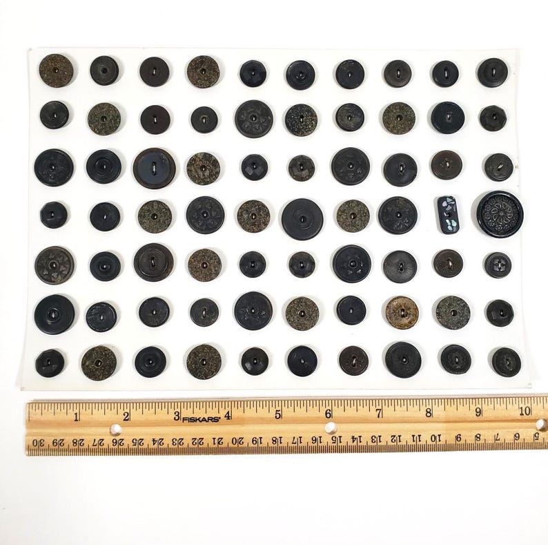 Rubber and Composition Buttons Lot of 70 on Display Board - 2 Hole ...