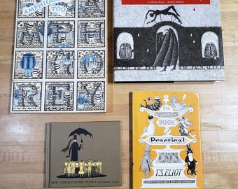 Edward Gorey Book Lot - Gnashlycrumb Tinies, Old Possom's Practical Cats, The World Of Gorey, and Amphigorey Too - Paperback & Hardback