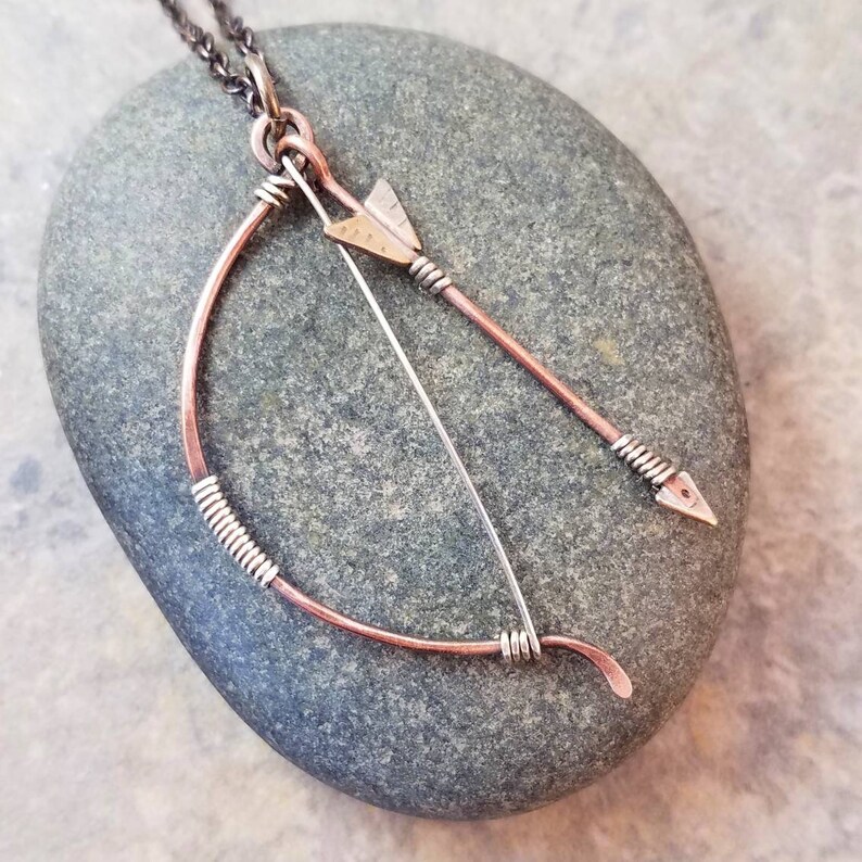 Bow and Arrow Necklace Be Brave Jewelry Archery Necklace Etsy
