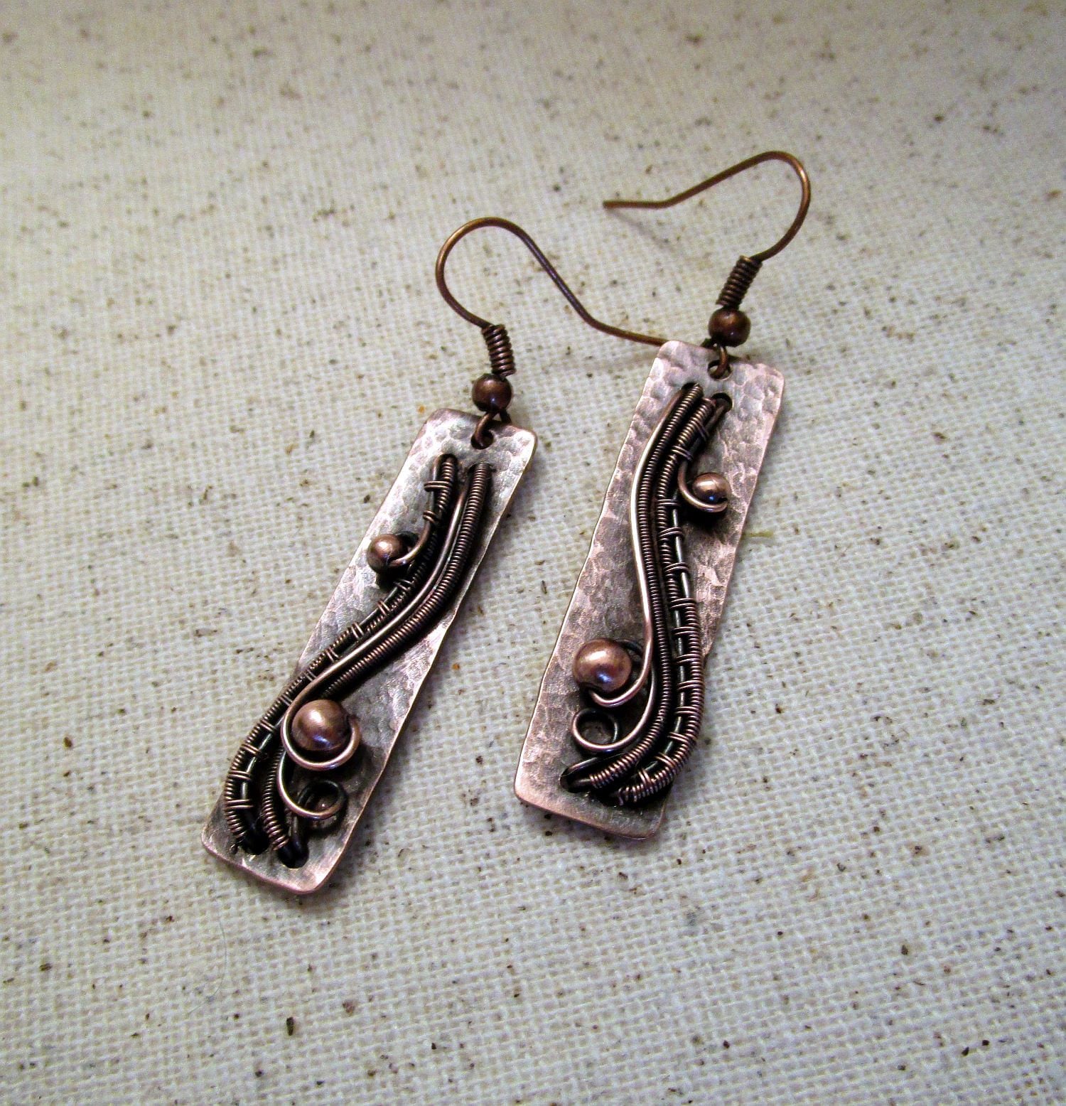 Stick Earrings wire wrapped earrings Woven Wire Jewelry | Etsy