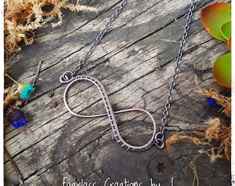 Wire Wrapped Copper Infinity Pendant Necklace: Boho Yoga Jewelry