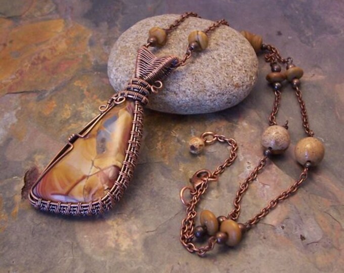Mescalero Jasper Wire Wrapped Pendantfree SHIPPING Etsy