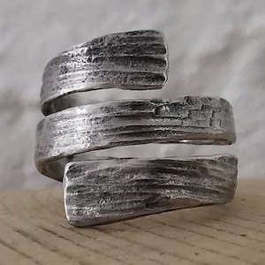 Handmade Sterling Silver Hand Forged Wrap Ring.
