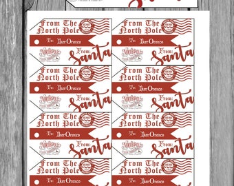 santa gift tag etsy
