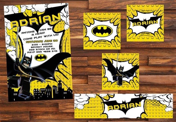 18 Batman Zaproszenie Również Tagi Etykieta Party Urodziny Etsy