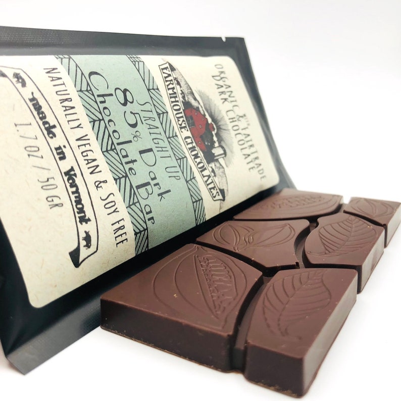 85 Chocolate Bar vegan Organic Fair Trade Dark Chocolate Etsy