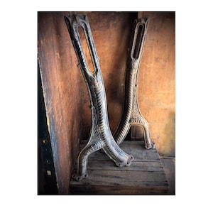 Antique Fidelity Cast Iron Chair Legs, Architectural Salvage, Elaborate Cast Iron Legs, Set of Two Cast Iron Legs, Antique Cast Iron Feet