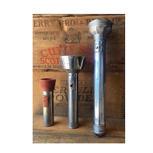 Set of 3  Vintage Flashlights, Vintage Eveready Flashlight, Vintage Montgomery War Co Sol Ray Flashlight Made in USA