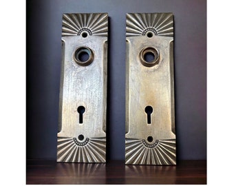 Set of 2 Backplates, Architectural Salvage, Antique Backplates Key Hole Cover, Door Plate, Back Plate, Victorian Escutcheon