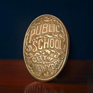 Brass Door Knob, Antique New York Public School, Architectural Salvage