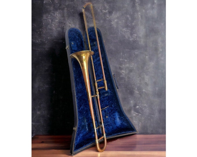 Vintage Varlin Trombone, Vintage Brass Instrument, 9 Inch Bell, Vintage