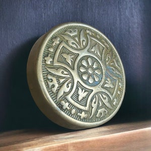 Ornate Victorian Doorknob, Antique Eastlake Design Door Knob, Architectural Salvage, Antique Fancy Embossed Knob, Antique Ornate Brass Knob
